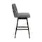 Armen Living Basila Swivel Bar Stool in Gray Oak Wood Finish with Gray Fabric 840254332249 - alternate 2